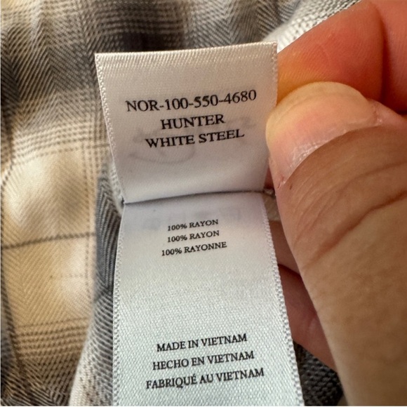 NWT Rails Hunter Flannel Shirt Black & White Steel Plaid ~
Western Rodeo Boho - Picture 6 of 7